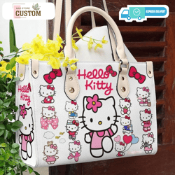Hello Kitty bag, Hello Kitty, Hello Kitty totebag, Hello Kitty purseCustom Bag, Leather Bag, Leather Bag gift, Handbag
