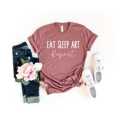 Art Teacher ShirtGraffiti artistPainter Shirt Gifts for Artists Graffiti artist Eat Sleep Art Repeat Shirt  Artist shirt