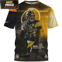 Ben Roethlisberger x Pittsburgh Steelers Fullprinted TShirt, Unique Gifts For Steelers Fans  Best Personalized Gift  Uni