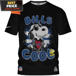 Buffalo Bills Cool Snoopy Black AOP TShirt, Buffalo Bills Gifts for the Whole Family  Best Personalized Gift  Unique Gif