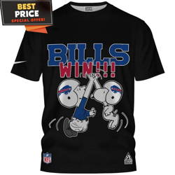 Buffalo Bills Peanuts and Snoopy Win Black TShirt, Buffalo Bills Gifts Under 25  Best Personalized Gift  Unique Gifts Id