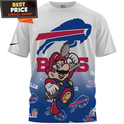Buffalo Bills x Mario 3D TShirt, Buffalo Bills Gifts for Men  Best Personalized Gift  Unique Gifts Idea