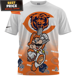 Chicago Bears x Mario Champions Cup 3D TShirt, Chicago Bears Fan Gift Ideas  Best Personalized Gift  Unique Gifts Idea