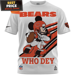 Chicago Bears x Mickey Football Player Who Dey TShirt, Chicago Bears Gift Shop  Best Personalized Gift  Unique Gifts Ide