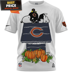 Chicago Bears x Snoopy And Woodstock Pumkin House TShirt, Cheap Chicago Bears Gifts  Best Personalized Gift  Unique Gift