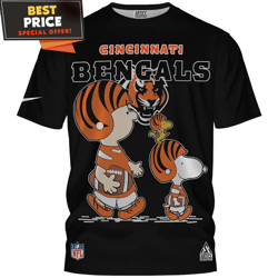 Cincinnati Bengals Charlie Brown and Snoopy Game Day TShirt, Bengals Fan Gifts  Best Personalized Gift  Unique Gifts Ide