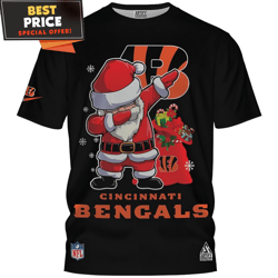 Cincinnati Bengals Dabbing Santa TShirt, Bengals Gifts  Best Personalized Gift  Unique Gifts Idea