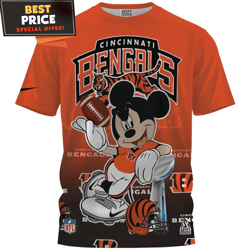 Cincinnati Bengals x Mickey Champions Cup Fullprinted TShirt  Best Personalized Gift  Unique Gifts Idea