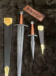 Medieval sword set of 2 Medieval weapon historical swords set 1095 carbon steel sword with sheath