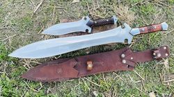 24 inches Blade Hand forged Hunting Sword-Viking sword-Custom made-Leaf spring of Truck- Tempered- Sharpen-Utility Knife