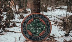 Viking Shield, Celtic Cross, Viking Wall Decor, Wood Wall Art, Handmade Home Decor, Fathers Day Gift For Him