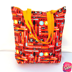 Red Spice Reusable Totes Bag Grocery Bag, Beach Bag, Washable, Sturdy, Reversibel