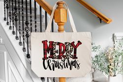 Merry Christmas Tote Bags Custom Christmas Present Totes, Gift for Friends Totes, Santas Gift Tote Bags, Gift for Mom