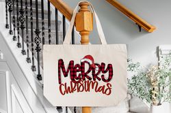 Merry Christmas Tote Bags Custom Christmas Present Totes, Santas Gift Tote Bags, Xmas Favor Gift Tote, Gift for Mom