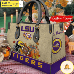 NCAA LSU Tigers Autumn Women Leather Bag, Custom Bag