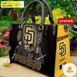 San Diego Padres MLB Halloween Women Leather Hand Bag, Custom Bag