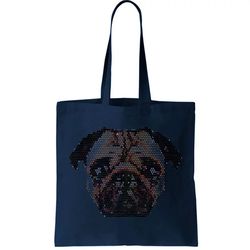 Pixelated Pug Dog Tote Bag