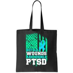 PTSD Flag Not All Wounds Are Visible Tote Bag
