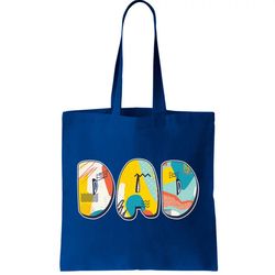 Retro Mod Pattern Dad Logo Tote Bag