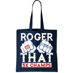 Roger That 5 Time World Champions Rings Tote Bag