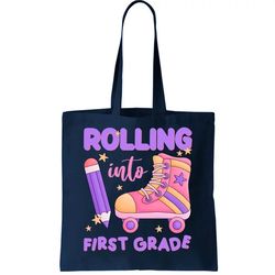Rolling Into First Grade Cute Tote Bag