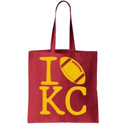 I Love Kansas City Football Fan Tote Bag