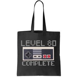 Level 80 Complete Retro Gamer 80th Birthday Tote Bag