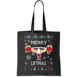 Merry Liftmas Ugly Christmas Tote Bag