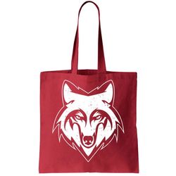 Modern Wolf Face Symbol Tote Bag