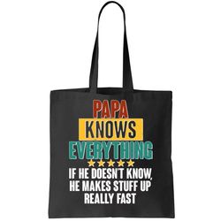 Papa Knows Everything No Matter What Tote Bag