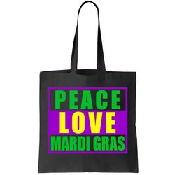 Peace Love Mardi Gras New Orleans Tote Bag