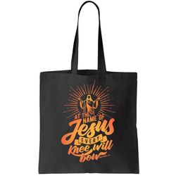 At The Name Of Jesus Every Knee Will Bow Tote Bag