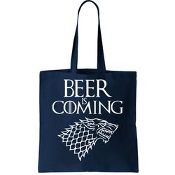 Beer Is Coming Tote Bag