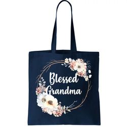 Blessed Grandma Floral Tote Bag