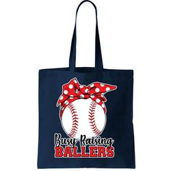 Busy Raising Ballers Baseball Parents Tote Bag