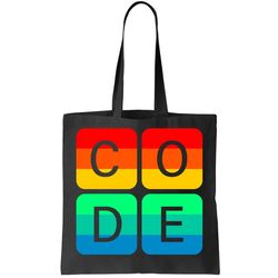 Code Gay Pride Rainbow Tote Bag