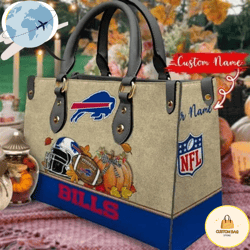 Buffalo Bills Autumn Women Leather Hand Bag, Custom Bag, Sport Bag