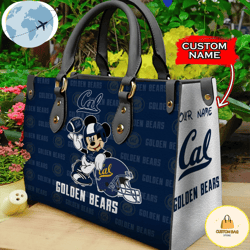 Custom Name Ncaa California Golden Bears Mickey Leather Bag, Custom Bag, Sport Bag