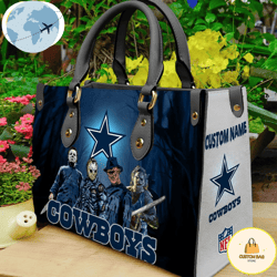 Dallas Cowboys NFL Halloween Women Leather Hand Bag, Custom Bag, Sport Bag
