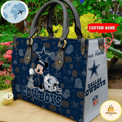 Dallas Cowboys NFL Minnie Halloween Women Leather Hand Bag, Custom Bag, Sport Bag