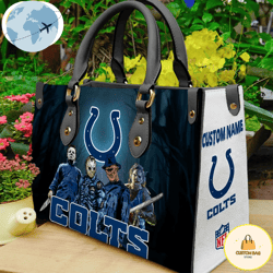 Indianapolis Colts NFL Halloween Women Leather Hand Bag, Custom Bag, Sport Bag