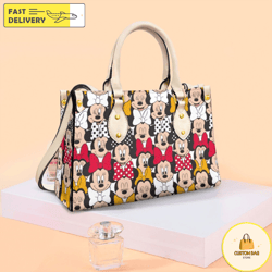 Cute Minnie Collection Handbag, Anniversary Mickey Handbag, Disney Leatherr Handbag