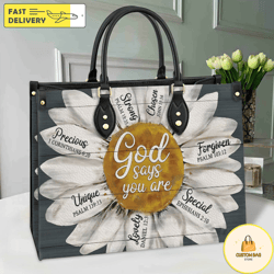 Daisy Flower Leather Bag, Daisy Handbag, Custom Leather Bag, Woman Handbag
