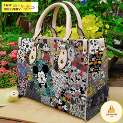 Mickey Handbag,  Disney Leather Handbag, Custom Mickey Women Leather Bag 15