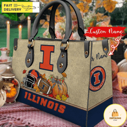 NCAA Illinois Fighting Illini Autumn Women Leather Bag