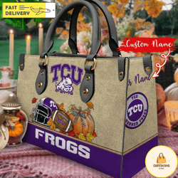 NCAA TCU Horned Frogs Autumn Women Leather Bag