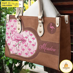Personalization Flamingo Scyrub Leather Bags,Flamingo Bags And Purses,Flamingo Lovers Handbag