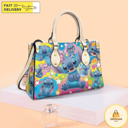 Personalized Cute Stitch Collections Handbag, Anniversary Stitch Handbag, Disney Leatherr Handbag 1
