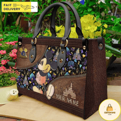 Personalized Magic Mickey Handbag, Anniversary Mickey Handbag, Disney Leatherr Handbag