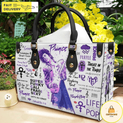 Prince Purple Leather HandBag ,Prince Handbag Singer,Music Leather Bag